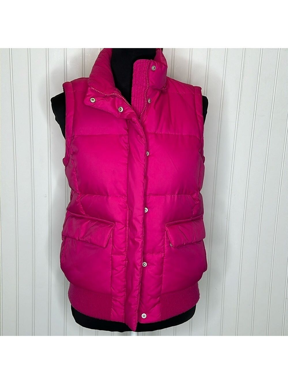 Pink Gap Puffer Down Filled Vest Size Small